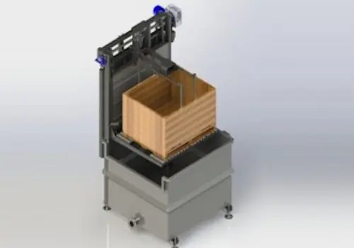 Elevator manual pentru descarcare in apa, pentru mere si pere - utilaj sortare clasificare